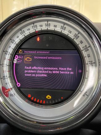 Some fault affecting emissions