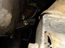 Torque converter access hole.  Not much space to work around there.