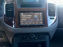 Pioneer AVH-601EX with A/C and heater controls relocated. 2003 Montero Limited