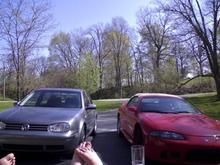 my eclipse on the right my brothers gti on left