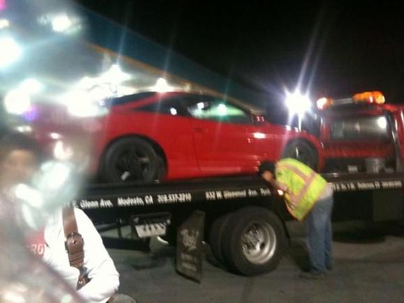 tow truck driver, noticing all under car mods, then looks back at me while im hoping he doesnt tell cop.. lol thankfully he didnt.