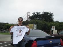 Taz Shirt in San Francisco, CA (Golden Gate Bridge in the background).