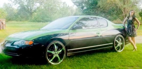 Friend's sister posing alongside The Green Hornet.