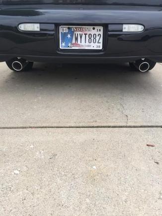 2.5 inch inlet and 3 inch outlet tips