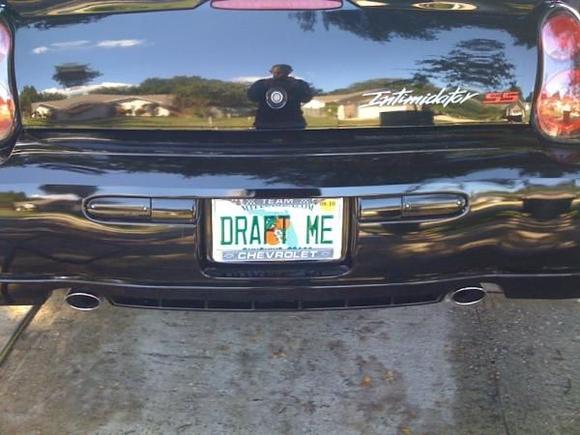 my new tag and black out back up lights