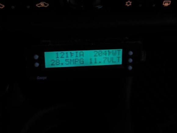 My ScanGauge- Note: Engine is off and door is open when this pic was taken- That's why it says 11.7 Volts