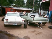 wildcat parts pull...i buy lola for $1,100, with $400 trade-in the 67 valiant next door to her in pic. the 67 had just thrown her spider gears on the way up, and had thrown rods. i had just got an ins. settlement from a no-fault fender bender on the 67, which paid for lola.