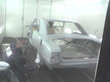 last coat of primer going on