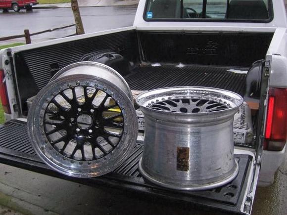 CCW Viper race wheels, fronts 17'X12", rears 17"X13"