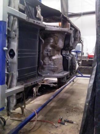 Floor pans and trunk pan installed