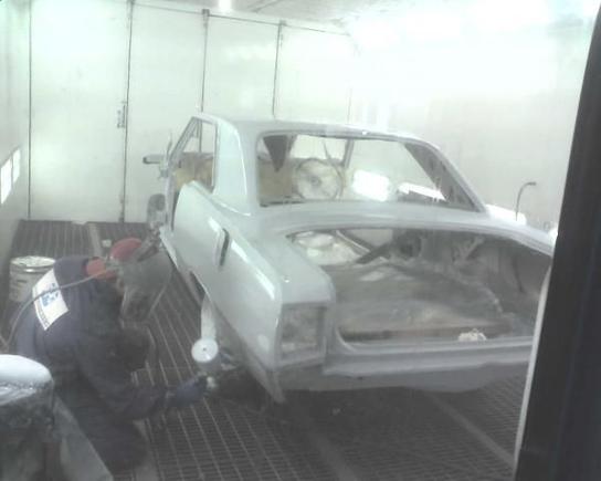 last coat of primer going on