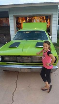 my baby girl and duster