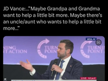 
now make excuses for this average crooked Republican loser. 

so, if i had a kid in daycare, you'd lend a hand & give me money like Vance says, right?

or do you think Republicans are stupid morons?

(THIS question you CAN answer

Don't be afraid to agree with me because I'm right & you know it...)