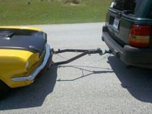 I had a custom tow bar made by a welding shop and brackets under the bumper, so I can easily tow the Mustang.
