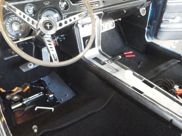 Tightening up some under dash wiring. We're smelling the barn now.