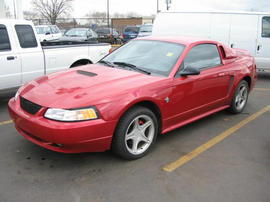 My stang in the lot of the dealership right before I bought it