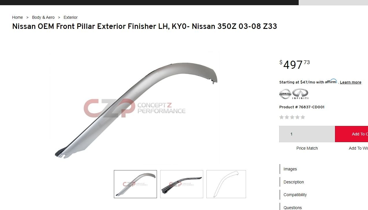 A-pillar rubber trim possible solution -  - Nissan 350Z and 370Z  Forum Discussion