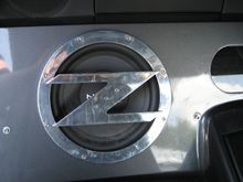 Custom Z-grills for the Hertz subs behind the seats
