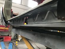 This is the inner sill being tried in , the new floor edge is fitted , see how the new inner sill sits on it , when the outer sill goes on the two lips are clamped and spot welded, like factory. It’s the only way to do sills, any metal shop will fold two lengths for a few quid