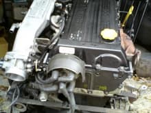 my saphs new engine
2liter DOHC  
22417 miles   automatic 
going to be using t9 box 
next is fitting the loom lol