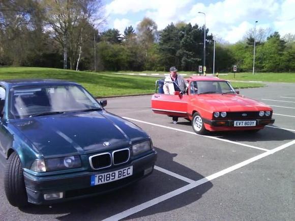 ahh lee's 328i bmw got us to liverpool at high rev's all the way it was fucking quike. till some twat stole it