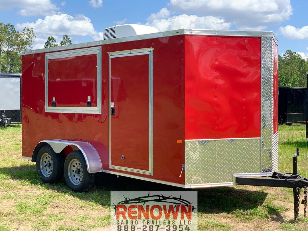 **NEW** 7x14 Enclosed CONCESSION Trailer w/13,500 A/C w/ Hea for Sale