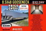 NEW 8.5X48 White Gooseneck 2 Car Hauler for Sale $29,101