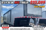 PRICE REDUCED!  8.5X36 Gooseneck Race Trailer - was $42k  for sale $33,099 