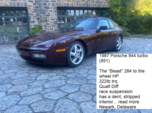 Porsche 944 turbo 951 HPDE 284hp to wheels race street cage  for sale $19,700 