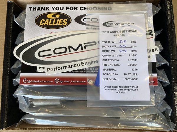 Callies Compstar BBC H-Beam Rods, 6.385" Length  for Sale $824 