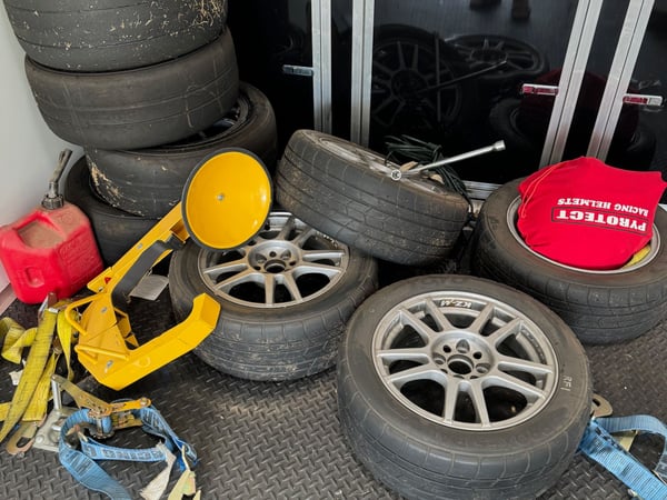 Spec Miata Racing wheels - 2 sets.  slicks and rain tires  for Sale $1 