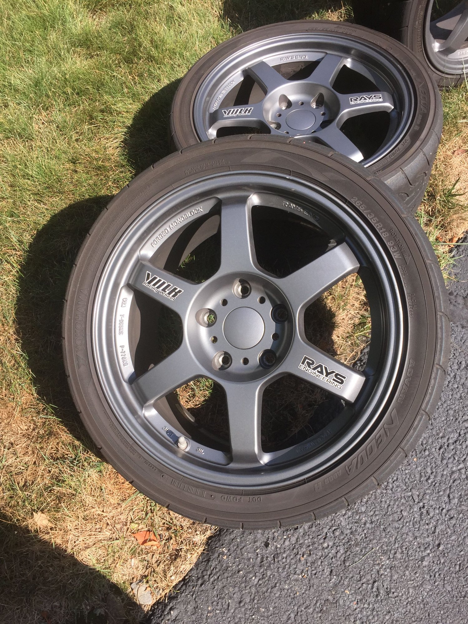 Wheels and Tires/Axles - Rays Engineering wheels and Yoko Ad 08R tires - Used - 1999 to 2003 Porsche 911 - 1999 to 2008 Porsche Boxster - 2007 to 2014 Porsche Cayman - Kingston, NH 03848, United States