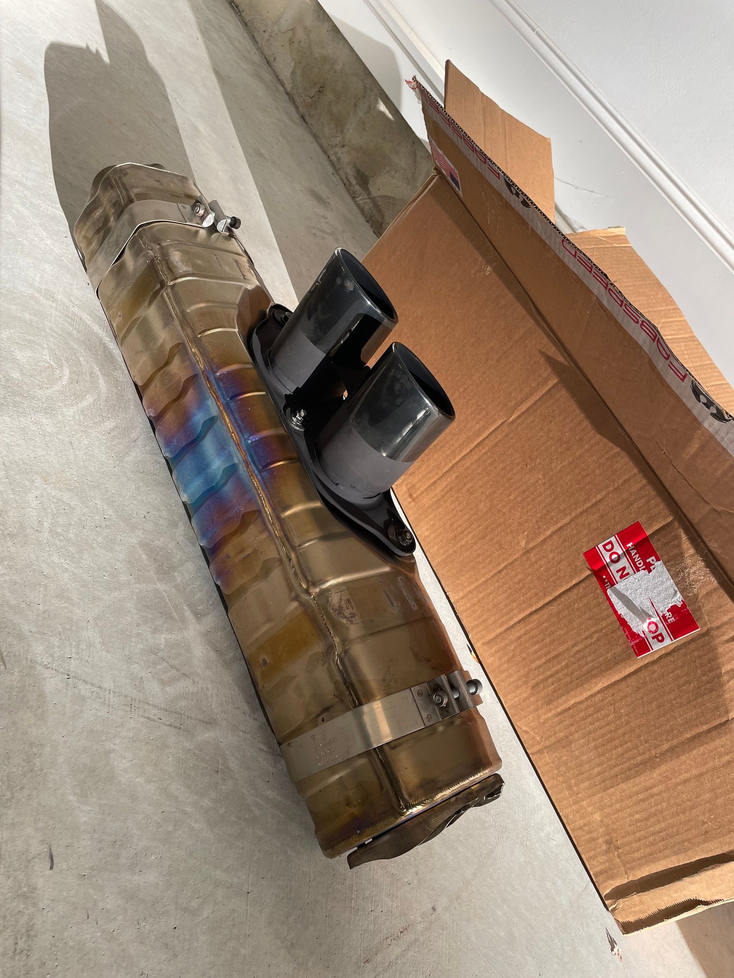 Engine - Exhaust - OEM Titanium GT3RS Muffler, 6k miles - Used - 2016 to 2019 Porsche GT3 - Charlotte, NC 28211, United States