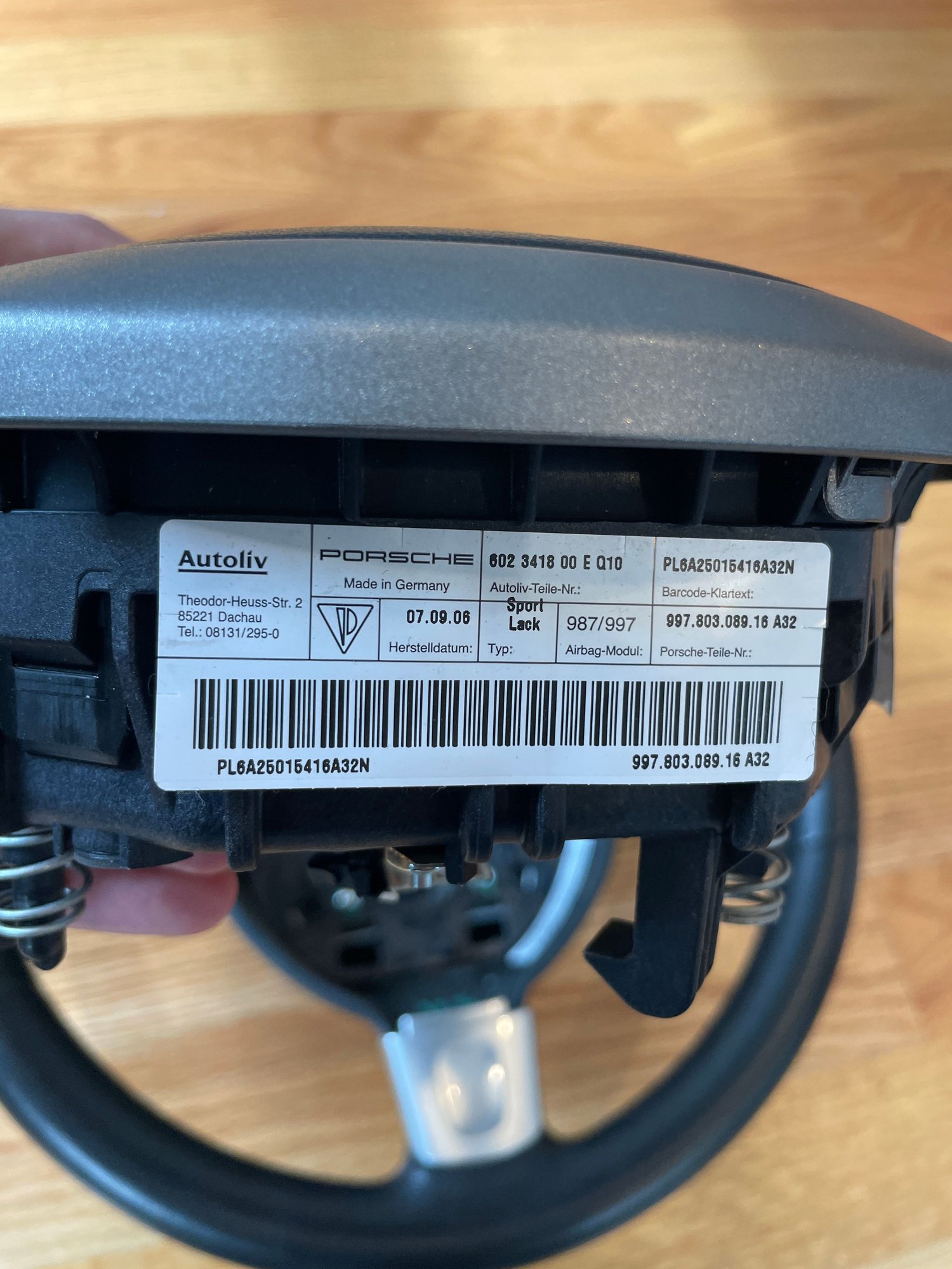 Interior/Upholstery - 997 / 987 OEM Sport Steering Wheel & Airbag - Tiptronic - Used - -1 to 2026  All Models - Boston, MA 02127, United States