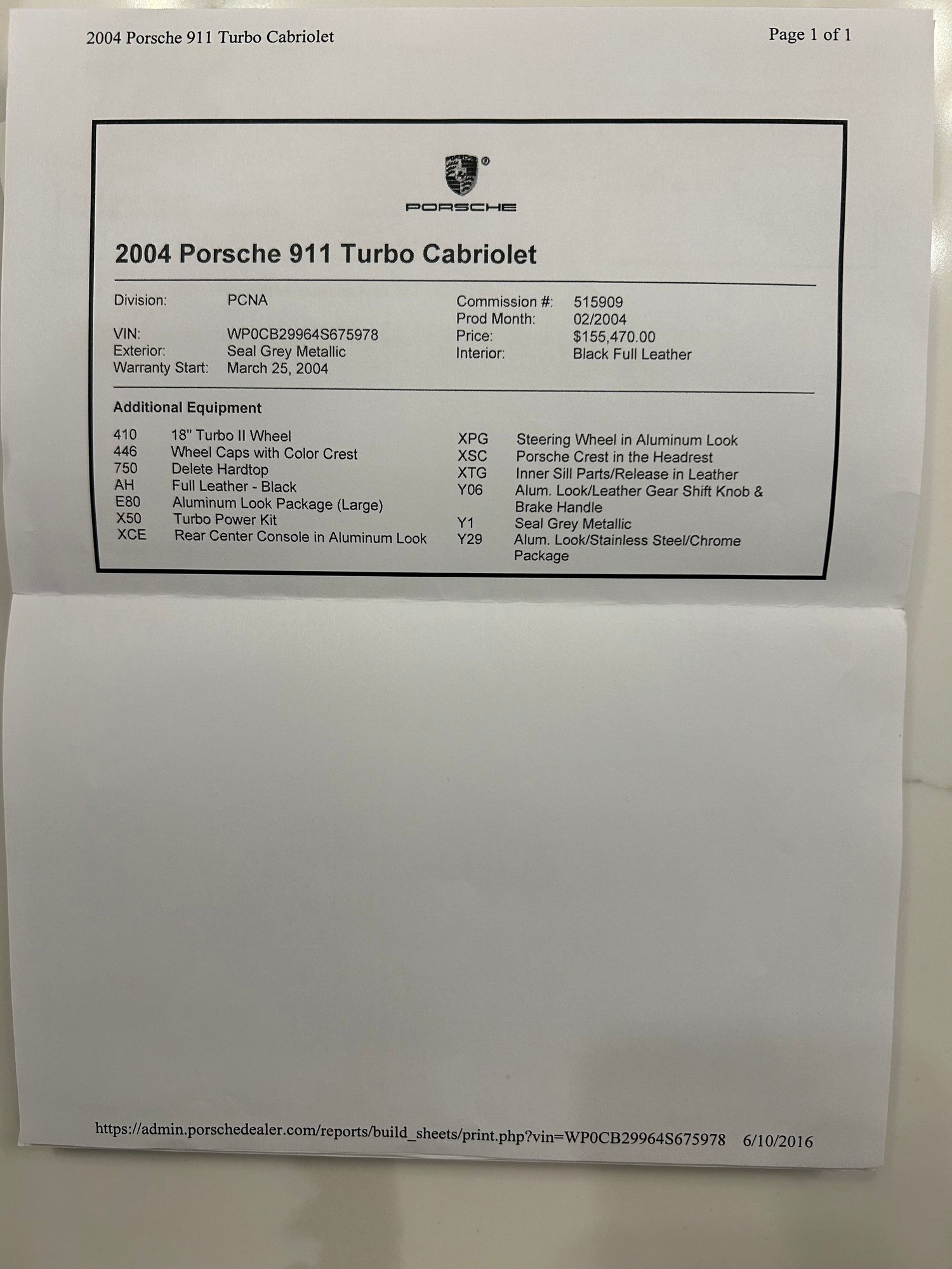 2004 Porsche 911 - Selling my unicorn low miles 2004 911 996 Turbo cab X50 with manual transmission - Used - VIN WP0CB29964S675978 - 29,800 Miles - 6 cyl - AWD - Manual - Convertible - Gray - Paramus, NJ 07652, United States
