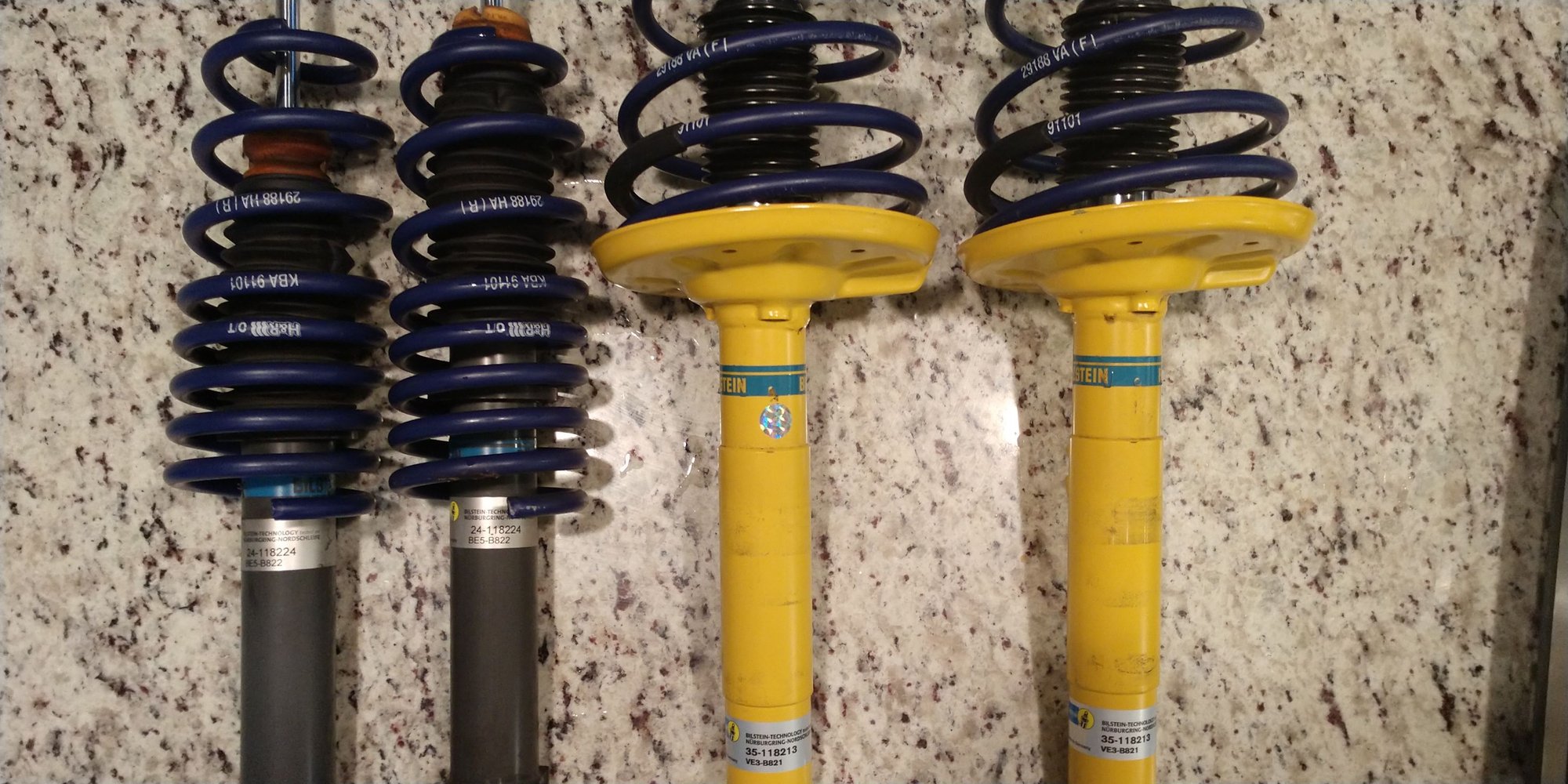 Porsche 997 Bilstein Shocks/Struts with H&R Lowering Springs. Excellent