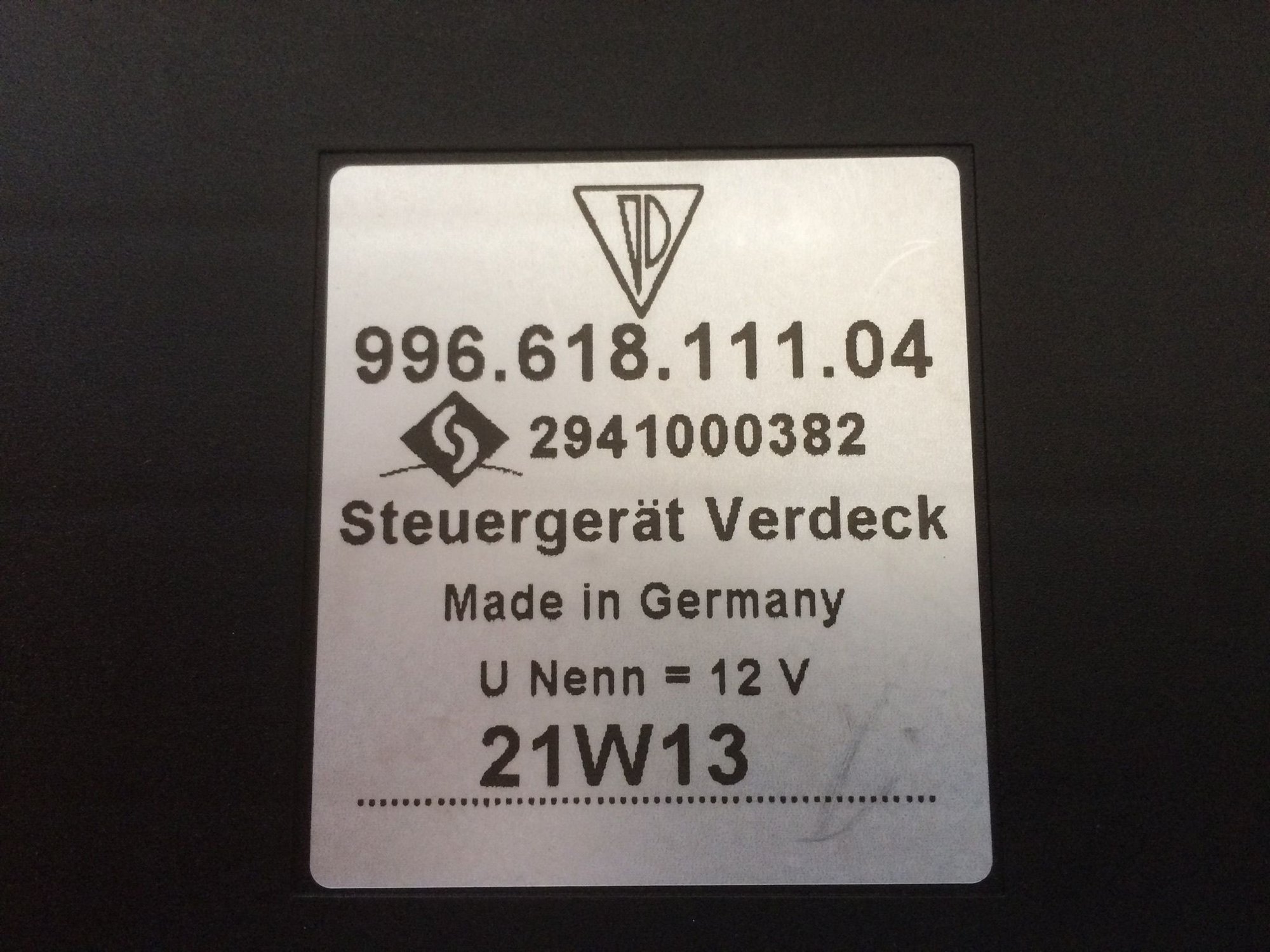 Porsche 996.2 Convertible Top Controller Rennlist Porsche