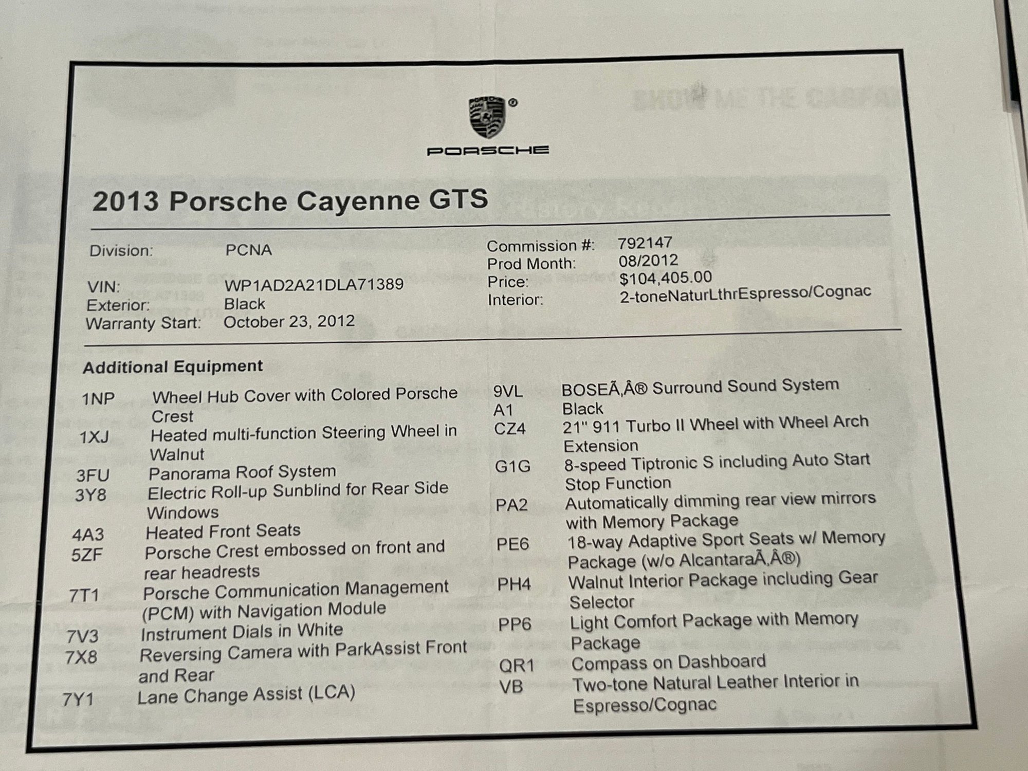 2013 Porsche Cayenne - 2013 Cayenne GTS 4.8L V8 black on Natural Espresso/Cognac - Used - VIN WP1AD2A21DLA71389 - 75,500 Miles - 8 cyl - AWD - Automatic - SUV - Black - San Mateo, CA 94402, United States