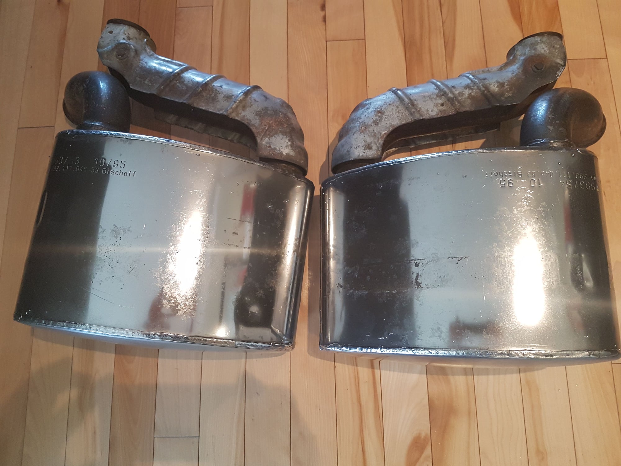 Engine - Exhaust - 993 Turbo Mufflers (Bischoff) - Used - 1995 to 1998 Porsche 911 - Laval, QC H7P0B2, Canada