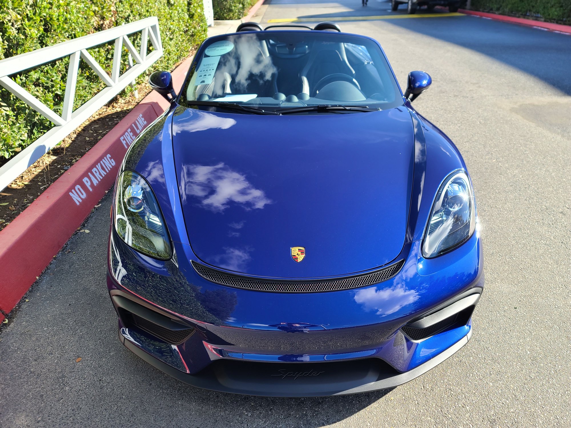 2021 Porsche 718 Spyder - Gentian Blue 982 Spyder with Cognac stitching - Used - VIN WP0CC2A86MS240846 - 1,856 Miles - 6 cyl - 2WD - Manual - Convertible - Blue - Fresno, CA 93650, United States