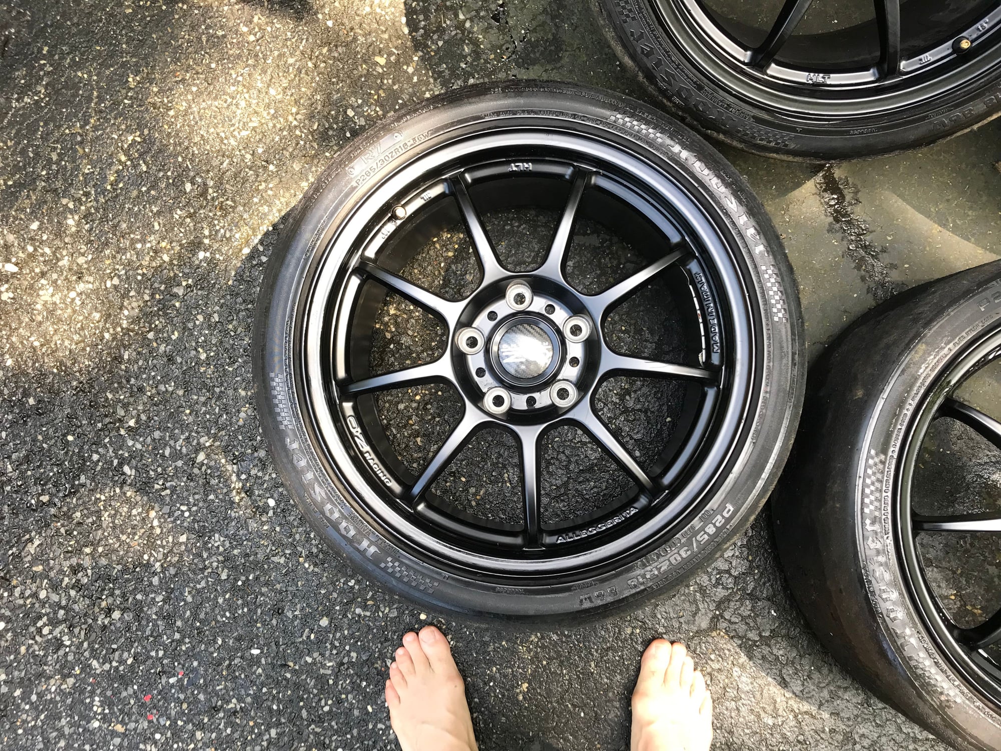 Wheels and Tires/Axles - Porsche 18" O.Z. ALLEGGERITA HLT BLK PAINT with Hossier A7 - $1700 - Used - 1999 to 2004 Porsche 911 - St James, NY 11780, United States