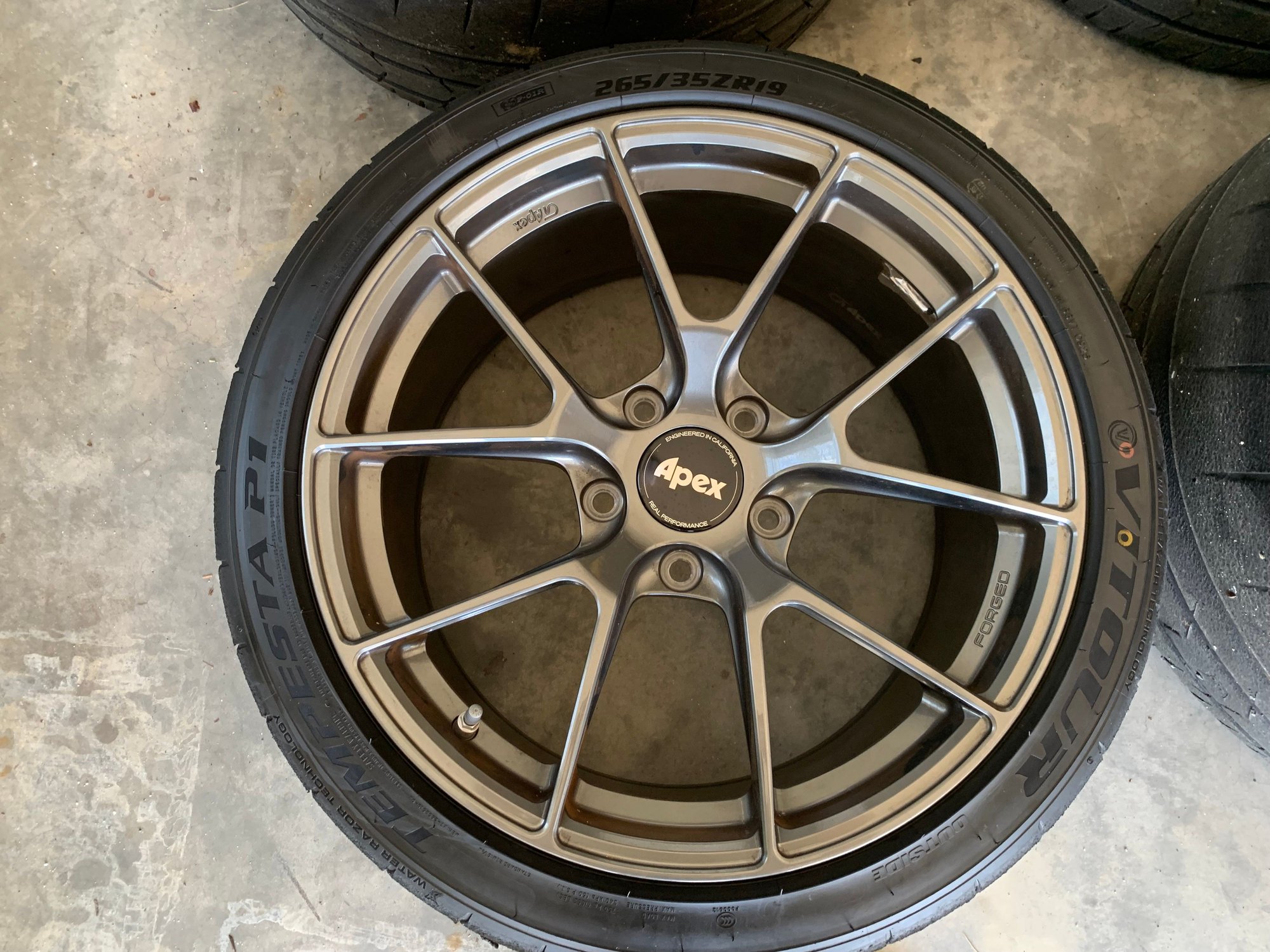Wheels and Tires/Axles - 19" APEX RACING VS-5RS ANTHRACITE WHEELS AND TEMPESTA P1 P-01R TIRES WITH TPS - Used - Marvin, NC 28173, United States