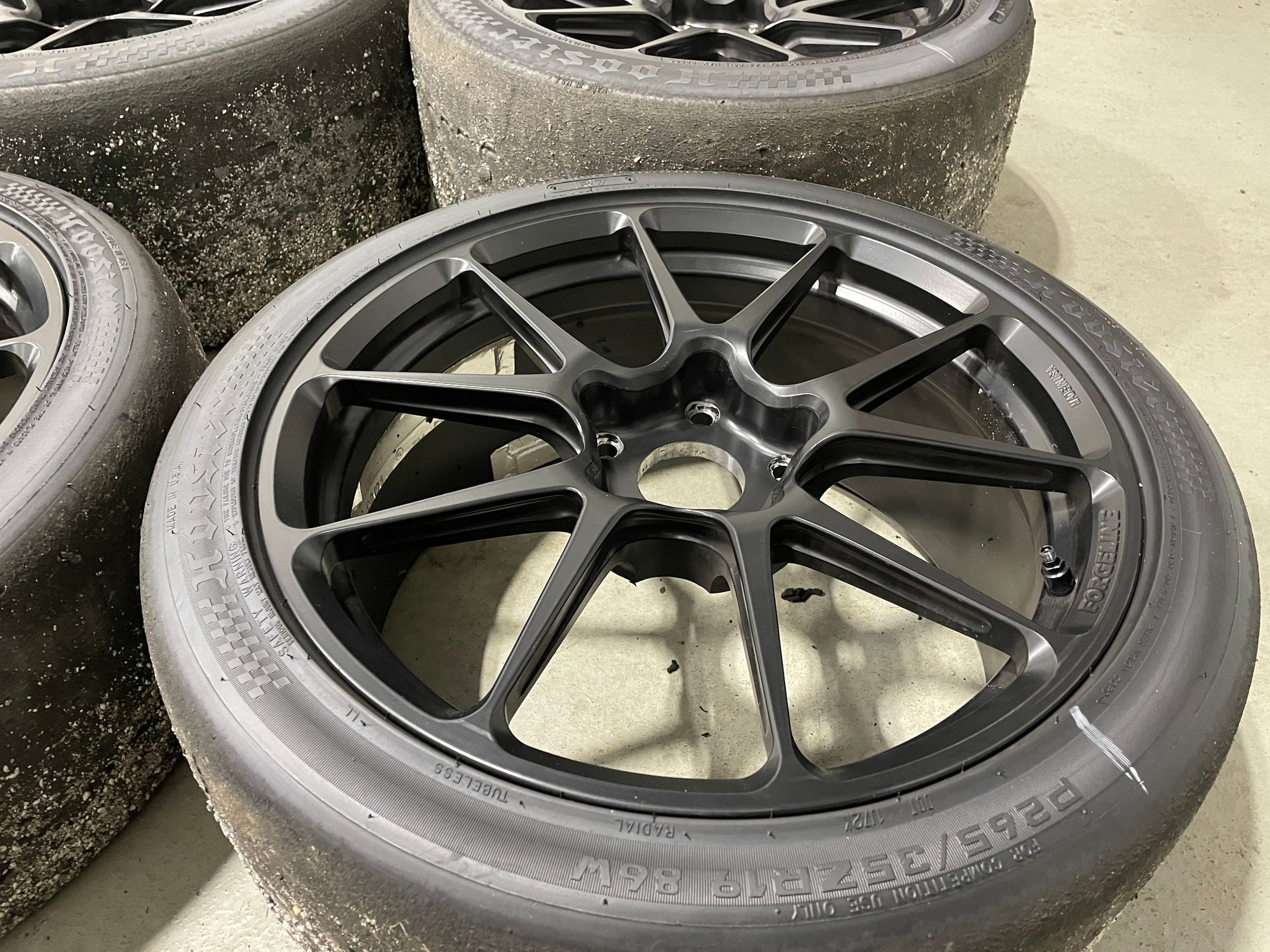 Wheels and Tires/Axles - Forgeline GS1R 19" Satin Black for 718 GT4 with Hoosier R7 + TPMS - Used - 0  All Models - Oakland, NJ 07436, United States