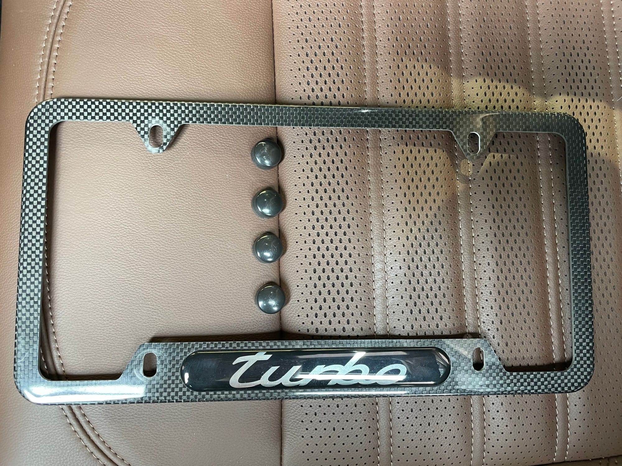 Accessories - 911 Turbo Carbon Fiber License Plate Frame - Used - 2000 to 2021 Porsche 911 - Boston, MA 02127, United States