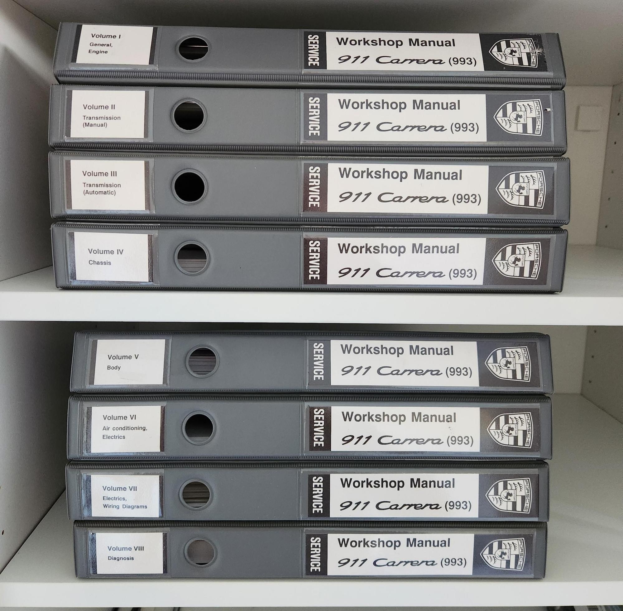 Miscellaneous - FS: 993 Workshop Service Manuals Volumes 1-8 - Used - 1995 to 1998 Porsche 911 - Montreal, QC H3J, Canada