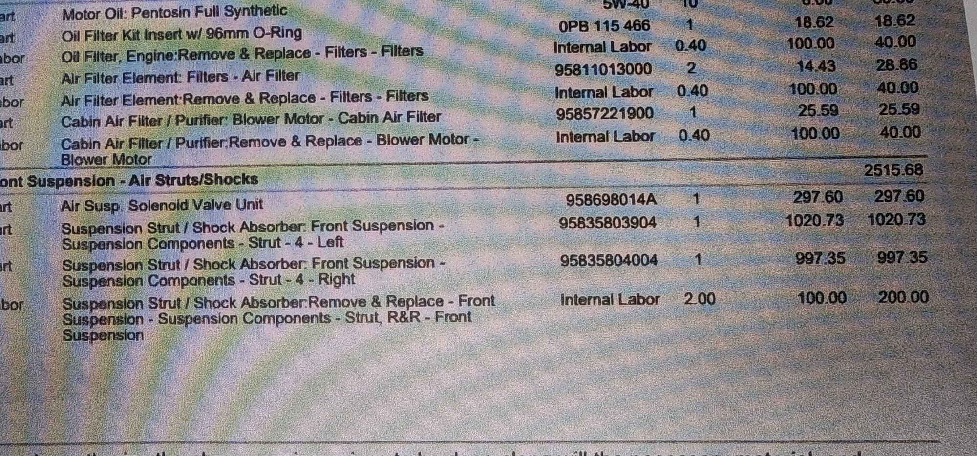 Steering/Suspension - Cayenne Air struts/Air Bags  958 series - Used - All Years  All Models - Fort Wayne, IN 46818, United States