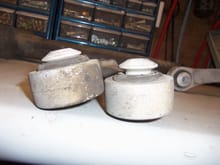 Conical face flush on Red Witch bushing on the left, raised on 1988 bushing on the right.