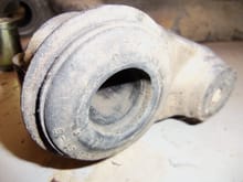 Front side of bushing after sleeve has been pressed out.
