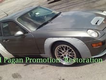 David Pagan Promotion , 968 turbo Build , Promotion custom body parts made in house .