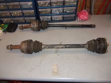 Original driver's side CV axle assembly from the Red Witch.
